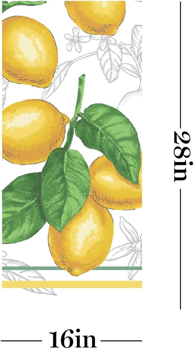 Martha Stewart Lots of Lemons Modern Kitchen Towel, Oven Mitt & Potholder Set, 4-Pack, White-Yellow