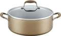 Anolon Advanced Home Hard-Anodized Nonstick Wide Stockpot with Lid, Soup Pot, 7.5-Quart, Bronze
