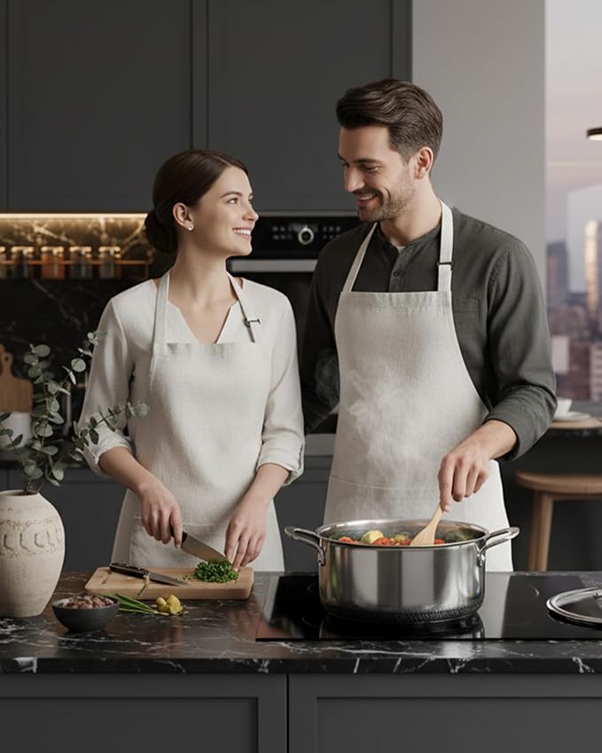 USELUCK Nonstick 5-QT Saucepan with Glass Lid,Stainless Steel Pot