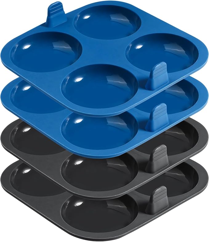 Webake Air Fryer Yorkshire Pudding Pan for Baking, Nonstick Silicone Yorkshire Pudding Tin with Handle, BPA Free Set of 4