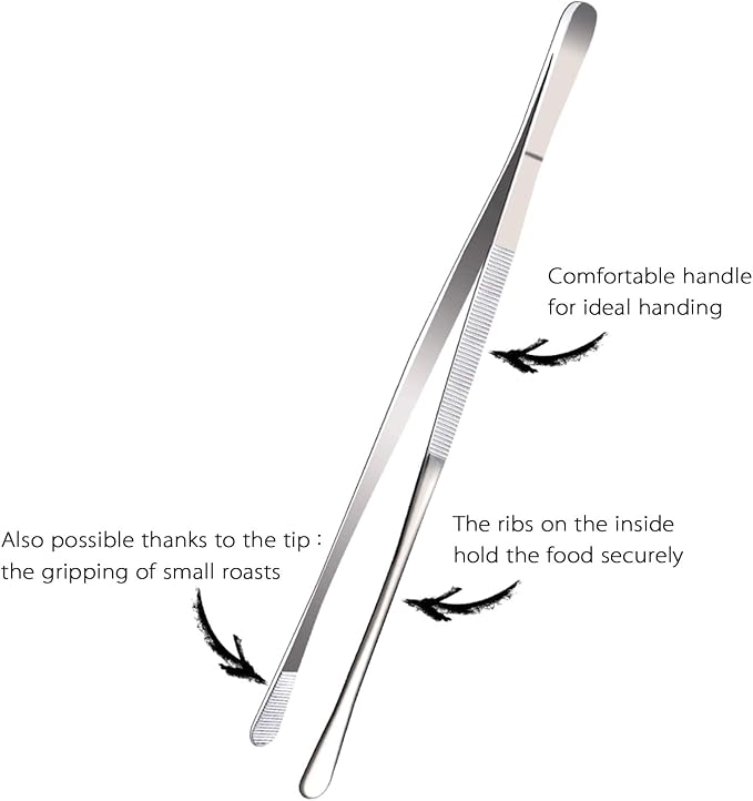 2 Pcs 12-Inch Fine Tweezer Tongs,Extra-Long Stainless Steel Tweezers Tongs