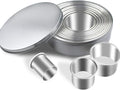 12 Pieces Round Cookie Cutters Set Stainless Steel Cookie Cutter Set Biscuit Plain Edge Round Cutters Circle Baking Metal Ring Molds Metal Ring Baking Molds Circle Pastry Donut Doughnut Cutter Set