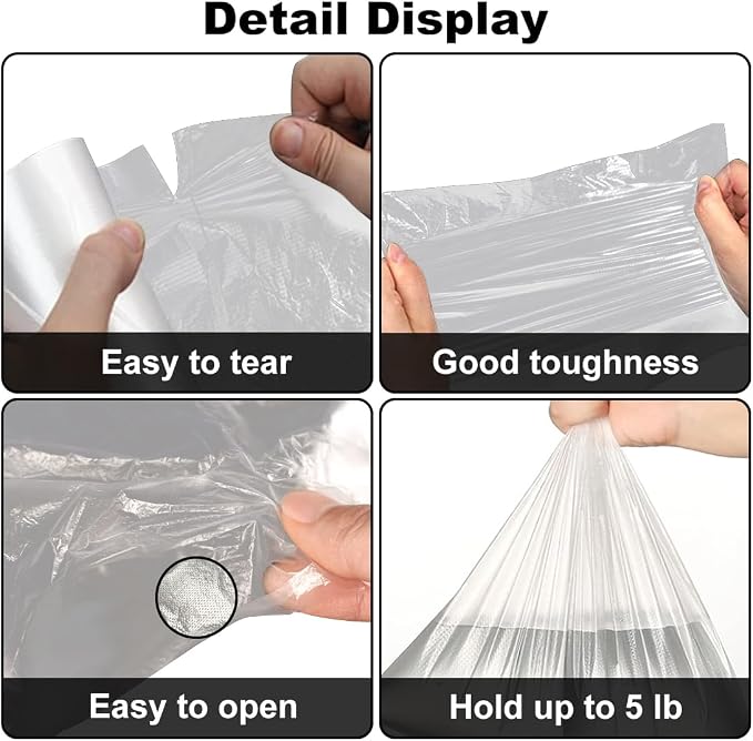 Plastic Produce Bags Roll, 10" x 14" Plastic Bags for Food, Fresh-Keeping Clear Food Bag for Fruit, Vegetable, Bread, Refrigerator Storage, Kitchen, Supermarket, 1 Roll 400 Storage Bag