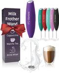 Elementi Drink Mixer Handheld - Electric Stirrer and Powerful Protein Powder Mixer Wand, Easy-to-Use Mini Frother Wand for Quick Delicious Cocktails, Milk Frother and Coffee Stirrers (Purple)