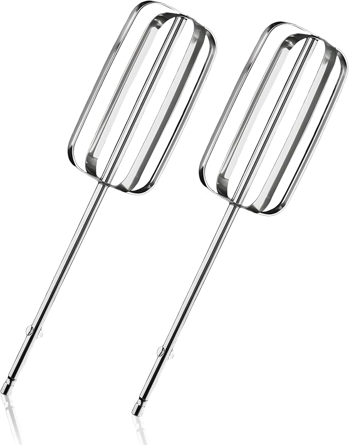Hand Mixer Beaters Attachments Replacement for Hamilton Beach | Paddle Stainless Steel Turbo Beater Parts Compatible with 62682RZ 62692 64699 62695V Electric Mixer (Style A, 2 Pack)