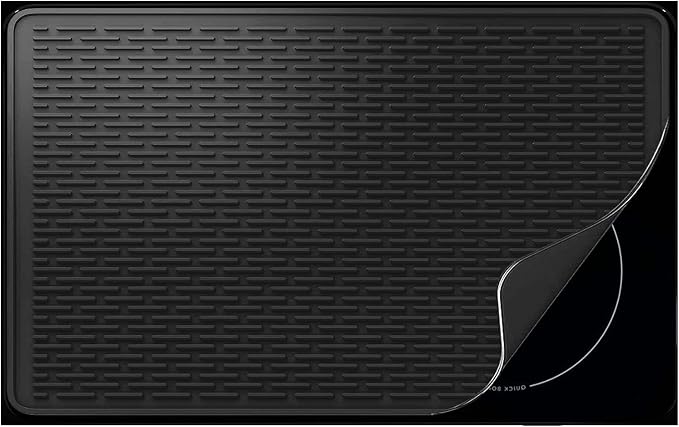 YUHFERA Stove Top Cover for Electric Stove - Silicone Stove Mat for Glass Top, Glass Cooktop Protector, XL Dish Drying Mats for Kitchen,Oven Covers for Electric Stove (Black,36 x 21)