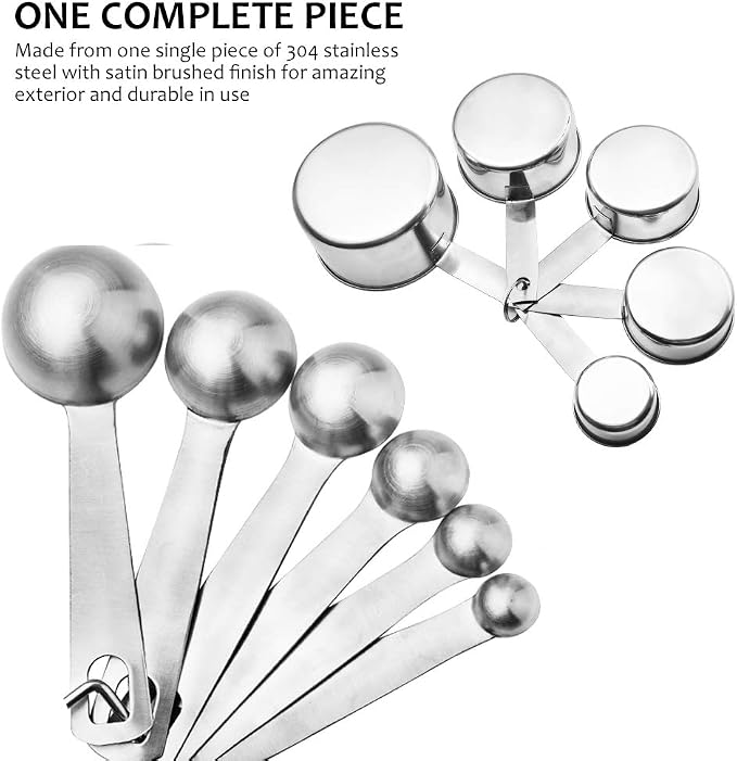 Accmor 11 Piece Stainless Steel Measuring Spoons Cups Set, Premium Stackable Tablespoons Measuring Set for Gift Dry Liquid Ingredients Cooking Baking