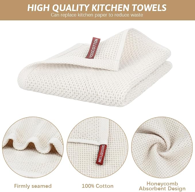 Nialnant 6 Pcs Kitchen Towels, 100% Cotton, 13 x 28 in | Kitchen Hand Towels, Super Soft And Absorbent Tea Towel, Dish Towels for Kitchen