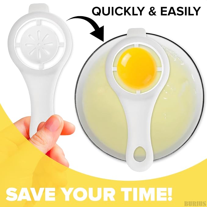 BURIUS Egg Yolk White Separator 3-Pack - Egg Divider Filter Tool - Kitchen Baking Gadget