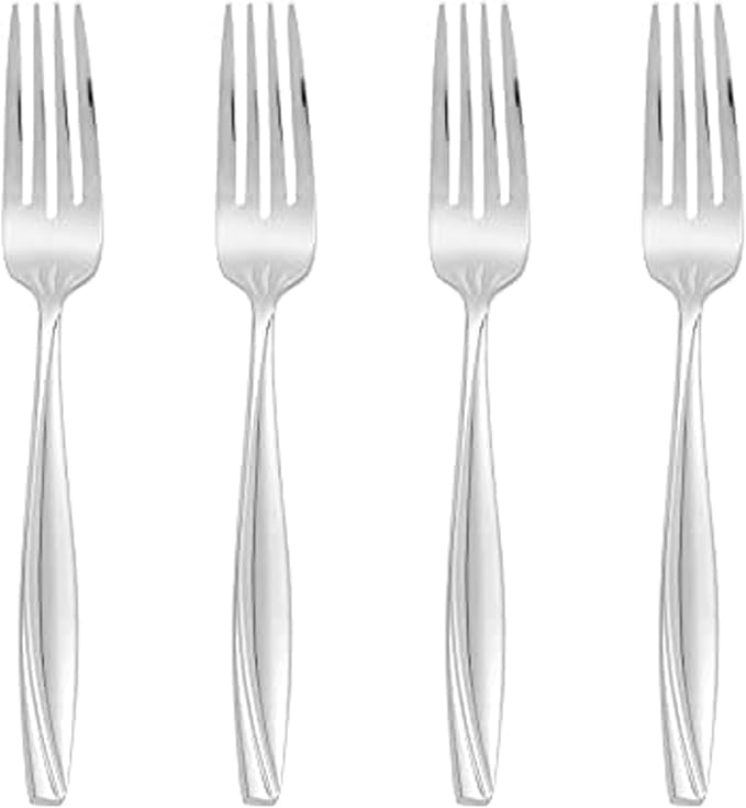Oneida Camlynn Salad Forks Silverware Set for 4, Flatware | mirror finish, dishwasher safe | cutlery set for kitchen and dining, utensil set, wedding silverware, heavy duty