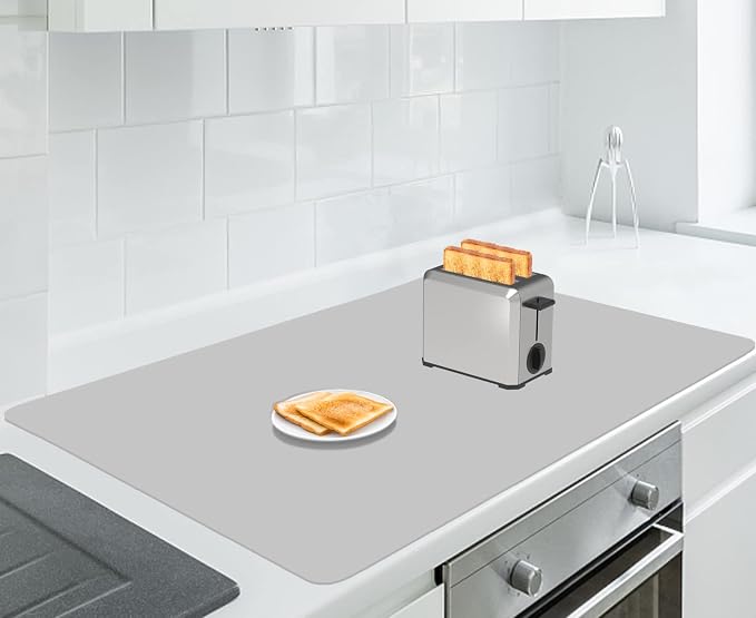 Extra Large Silicone Mat 35.3"x23.5"x0.08", Multipurpose Silicone Mat Thick Heat Resistant Mat Shipped Rolled Up Kitchen Counter Mat Waterproof Silicone Mats for Kitchen Counter Light Gray | Extra Large, Heat Resistant, Waterproof, Nonslip, Multipurpos...