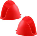 1 Pair Red, Mini Silicone Oven Gloves, Mini Finger Protector Pot Holder for Kitchen,Cooking,Baking,BBQHeat Resistant Gloves，can be Washed in the Dishwasher