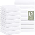 Homaxy 100% Cotton Waffle Weave Kitchen Towels, 15-Pack, White | Ultra Soft Absorbent Dish Towels, Quick Drying Cleaning Towels, 13 x 28 Inches