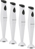 Elite Gourmet EHB-2425X Electric Immersion Hand Blender, Mixer, Chopper, 1-Touch Control Multi Purpose Electric Immersion Stick, Mixer, Chopper, 150 Watts, For Soups, Sauces, Baby Food, White