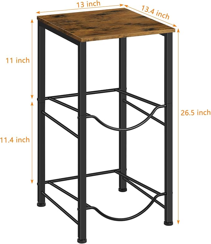Brown Heavy Duty 5 Gallon Water Bottle Holder - 2 Tier Water Cooler Storage Rack With Top Shelf - Dispenser Stand for Kitchen, Living Room, Office