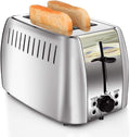 Toasters 2 Slice Wide Slot Stainless Steel Toaster for Bagels | 6 Browning Setting, Bagel/Reheat/Defrost/Cancel Function, Slim Toaster 2 Slice, Bread & Bagel Toaster