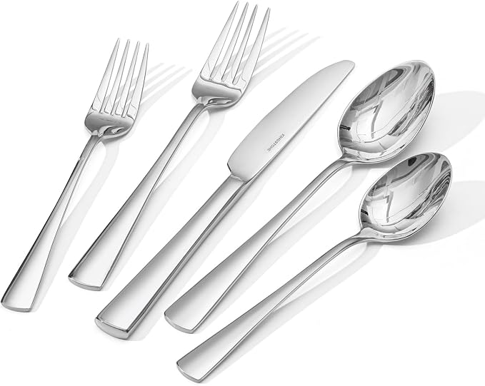 18/10 Flatware set for 3, 15 Piece Stainless Steel Silverware Cutlery Set | KINGSTONE Forged Cutlery Set, Mirror Polished Knives Fork and Spoon Utensils, Dishwaher Safe for Restaurant, Wedding, Party