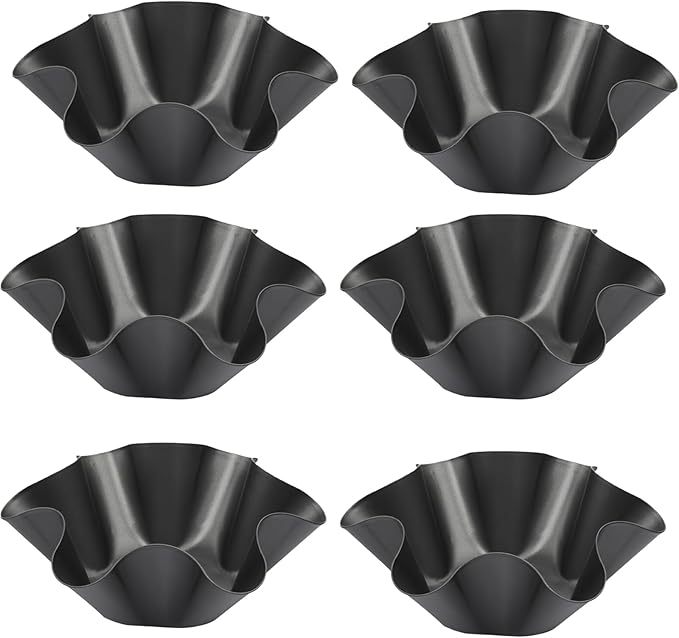 6 Pack 8.5" Nonstick Large Taco Shell Bowl – Carbon Steel Tortilla Maker Shell Pans Baking Molds Tostada for Frying Salad Bowls
