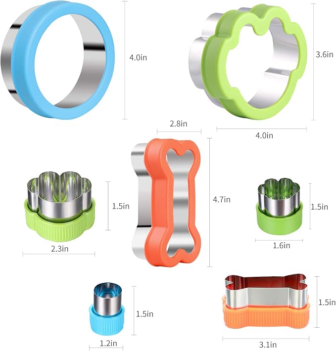 CECEAOAIME 11 Pcs Dog Bone Cookie Cutter Set Round Biscuit Cutters
