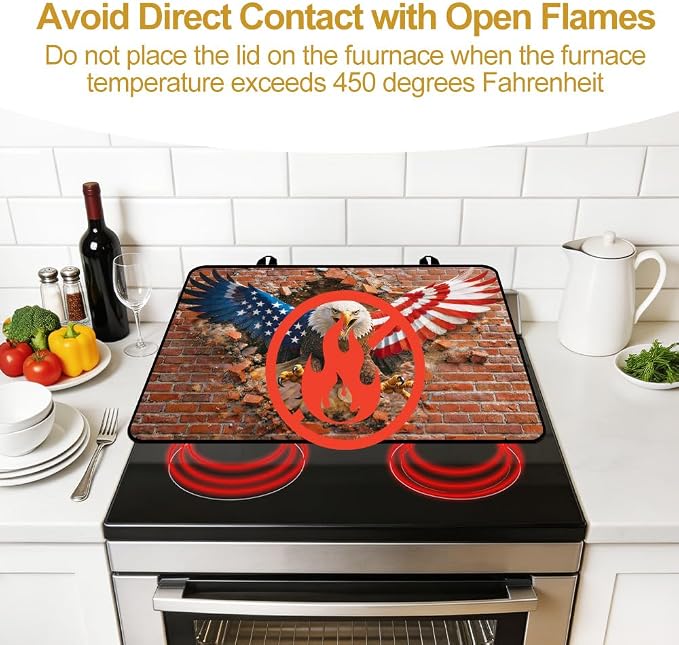 American Eagle Stove Top Cover 28.35x20.47 in Non Slip Mat | Heat Resistant Cooktop Protector Mat with Non-Slip Backing, Scratch Protection and Countertop Drying Mat.