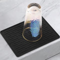 Dish Drying Mats, Heat-resistant Silicone Mat for Kitchen Counter, Non-Slip Dish Dry Mat Dishwasher Safe Small, Black