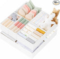 Drawer Organizer Clothes, 10 Pack Dresser Organizer for Baby Clothes, Underwear, Sock- Foldable Closet Organization and Storage Dividers Bins for Nursery, Bedroom (White)