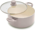 GreenLife 5QT Ceramic Nonstick Stockpot with Lid, Light Gray | PFAS-Free Nonstick Coating, Casserole Pot, Soup Pot, Pasta Pot, Induction Ready, All Stovetop Compatible, Dishwasher Safe