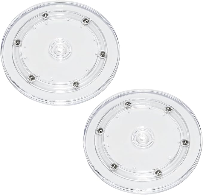 2Pcs Clear Acrylic Lazy Susan 6 Inch Turntable Organizer Bearings | Mini Lazy Susan, Small Lazy Susan Turntable, 360° Rotating Swivel Plate for Spice Rack, Cosmetic, Cake, Pantry, DIY Display