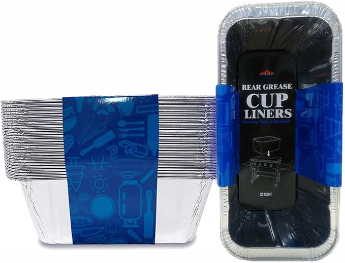 Grill Grease Cup Liners for Blackstone Griddle, 20 Pack | Free Cleanup Grease Catcher Liners for Blackstone 17/22/28/36 Inch Griddle
