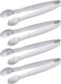 HINMAY Sugar Tongs 4" Mini Serving Tongs Stainless Steel Tongs, Set of 4 | Stainless Steel Tiny Tongs for Appetizers, Tea Party, Coffee Bar, Desserts