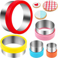 Nifogo Round Circle Cookie Cutter 5 Pcs | Biscuit Cutters, Sandwich Cutter, Stainless Steel & PP Plastic, 5 Different Sizes, for Baking Donut English Muffin Scones