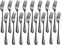Black Forks 16 Pices Dinner Forks 8 Inches Food Grade forks stainless steel Table Forks Flatware Forks Mirror Polished Sturdy and Durable Dishwasher Safe Great for Home Kitchen or Restaurant