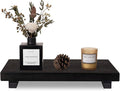 Wood Bathroom Tray Farmhouse Decor Kitchen Soap Holder, 11.8"x7" Black | Waterproof, Lightweight, Easy Clean, Small Wooden Riser Pedestal Stand Accessories for Office Desk, Vanity, Counter, Sink