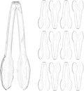12 Pack 9 Inch Large Plastic Serving Tongs For Buffet - Plastic Serving Utensils For Hot And Cold Food - Disposable Serving Tongs For Parties, Holidays And Gatherings (Clear)
