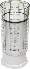 KitchenArt 23401 2 Cup Adjust-A-Cup, Plastic, White | Plunger Measuring Cup | Measures Between 1/8 Cup to 2 Cup | Includes Conversions | Kitchen Gadget | Measures Solids & Liquids