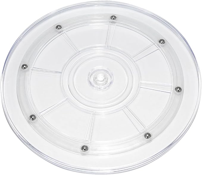 1Pcs Clear Acrylic Lazy Susan 9 Inch Turntable Organizer Bearings | Mini Lazy Susan, Small Lazy Susan Turntable, 360° Rotating Swivel Plate for Spice Rack, Cosmetic, Cake, Pantry, DIY Display