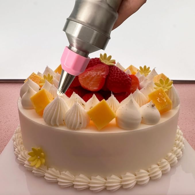 Dessert Decorating Piping Syringe Set Cake Decorating Tool | Cookie Gun Press, 6 Piping Icing Nozzles, For Baking, Cupcake, Deviled Eggs, Icing Decoration Gun, Frosting Piping Kit
