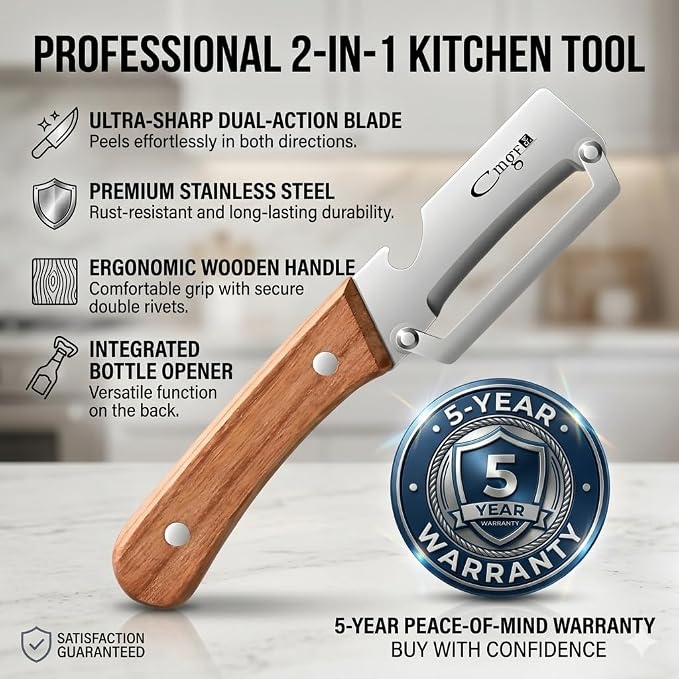 Vegetable Peeler,5-Year Warranty,Zero Flex Potato Veggie Peeler for Kitchen