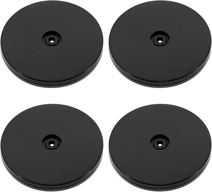 4Pcs Black Acrylic Lazy Susan 5 Inch Turntable Organizer Bearings | Mini Lazy Susan, Small Lazy Susan Turntable, 360° Rotating Swivel Plate for Spice Rack, Cosmetic, Cake, Pantry, DIY Display