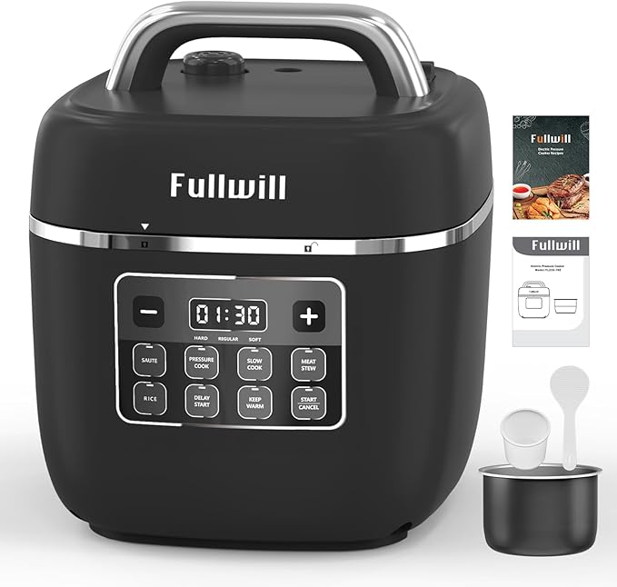 Fullwill 7 in1 Electric Pressure Cooker Lite 3 Quarts, Slow Cooker, Rice Cooker,Steamer, Sauté, Warmer, Olla de Presion Nonstick Pot amd DIY