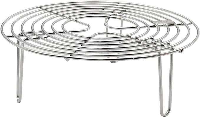 Round Steamer Rack and Cooling Rack,Stainless Steel Pot Trivet, Cooking Rack,Wire Steamer Kettle Rack Holder, Air Fryer Cooking Steamer Rack for Baking Canning Cooking Steaming, 7.9''X2.8''