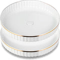 Amolliar Fluted Lazy Susan Organizer, Turntable Organizer-White 10" 2 Pack | Lazy Susan for Cabinet Fridge, Pantry Organizer, Spice Rack Condiment Organizer for Kitchen, Countertop Bathroom Vanity Tray
