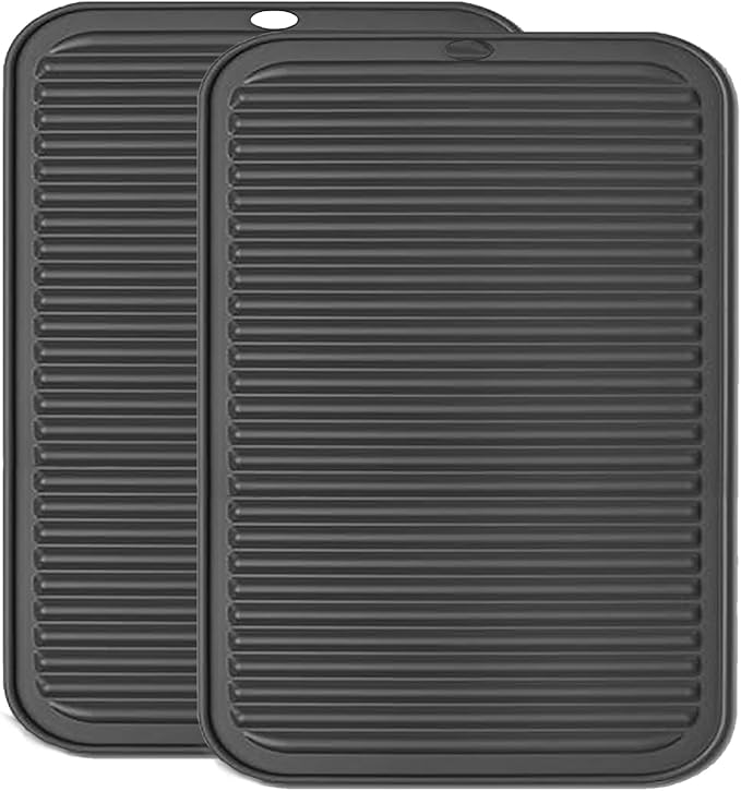 Extra Large Silicone Trivets for Hot Pots and Pans 16x12 Inch, Heat Resistant Hot Pads for Countertops, Hot Dishes, Pot Holders for Kitchen, 2 Pieces, Black
