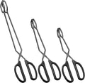 HINMAY 10" 12" 16" Stainless Steel Kitchen Scissor Tongs Set, Set of 3 | Non-Slip Comfortable Grip Scissor Tongs for Cooking, Grilling & Serving