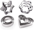 MCIGICM Cookie Cutters Set 12PCS: Flower Round Heart Star Shape Cookie Mold | Stainless Steel Cookie Cutters Variety Pack 3 Size Options, Biscuit Cutter for Baking & Art Crafting