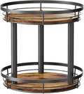 LAMU 10'' Wood Lazy Susan Spice Rack Organizer, 2 Tier Spice Organization for Cabinet, Countertop, Kitchen, Table Top, Pantry, Condiment and Seasoning Rack Organizer