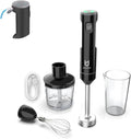 UTALENT Cordless Hand Blender with Chopper for Smoothies, Baby Food & Soups | Variable speed immersion blender, Brushless Motor, USB-C rechargeable, Long-lasting, 500ml chopper, 600ml vessel, Egg whisk