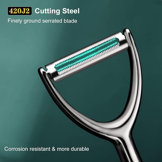 SUCCFLY Vegetable Peeler Stainless Steel, Premium Potato Peeler for Kitchen | Ultra Sharp Veggie Fruit Peeler, Apple Carrot Y Peeler, 420J2 Rotary Blade, Heavy Duty Ergonomic Handle, 5-Year Warranty