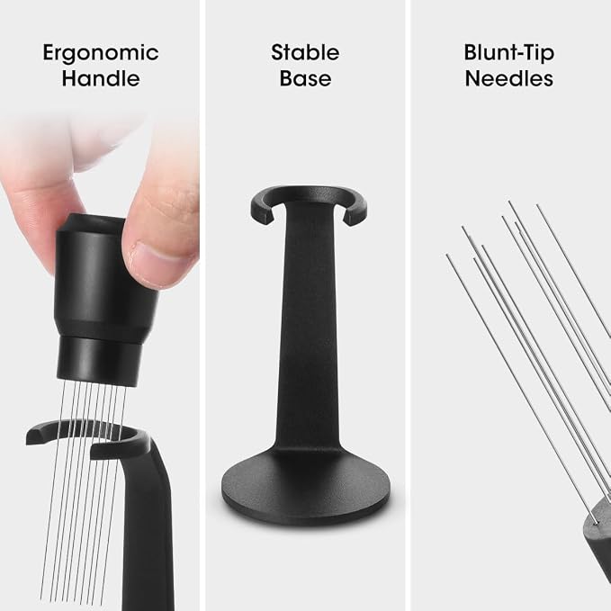 Aieve WDT Tool Espresso, Magnetic Coffee Distribution Tool Compatible with Ninja Luxe Cafe, 10 Needle Coffee Stirrer for Breville Barista Espresso Accessories (Magnetic & Adhesive Mount)