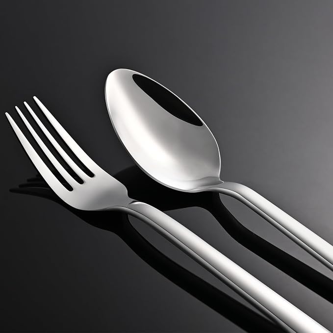 30 Pieces Silverware Set, Flatware Cutlery Set for 6, 18/10 Stainless Steel Silverware Utensils Minimalist Design Dishwasher Safe